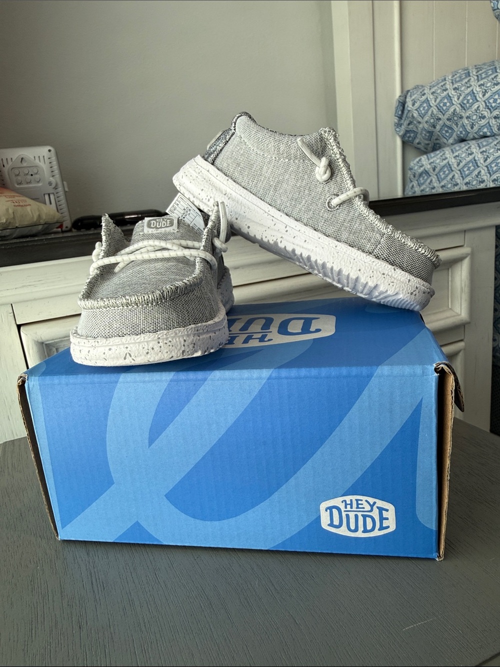 Hey Dude Wally Toddler Sport Knit shoes C6 Grey